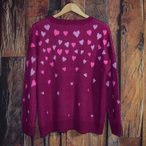 New w $138 Tags! LILLY PULITZER Women's Sz XL Elizabelle Sweater - Mulberry Hear - Picture 4 of 7